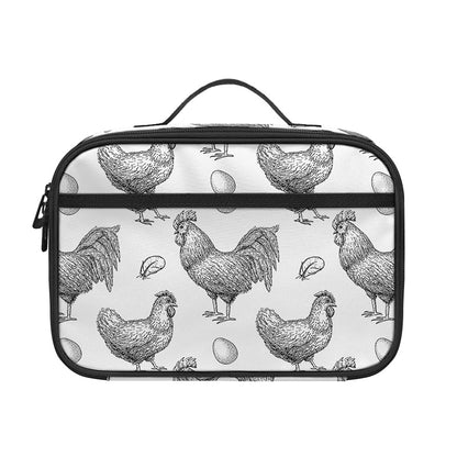 Hand Drawn Chicken Pattern Print Portable Lunch Bag