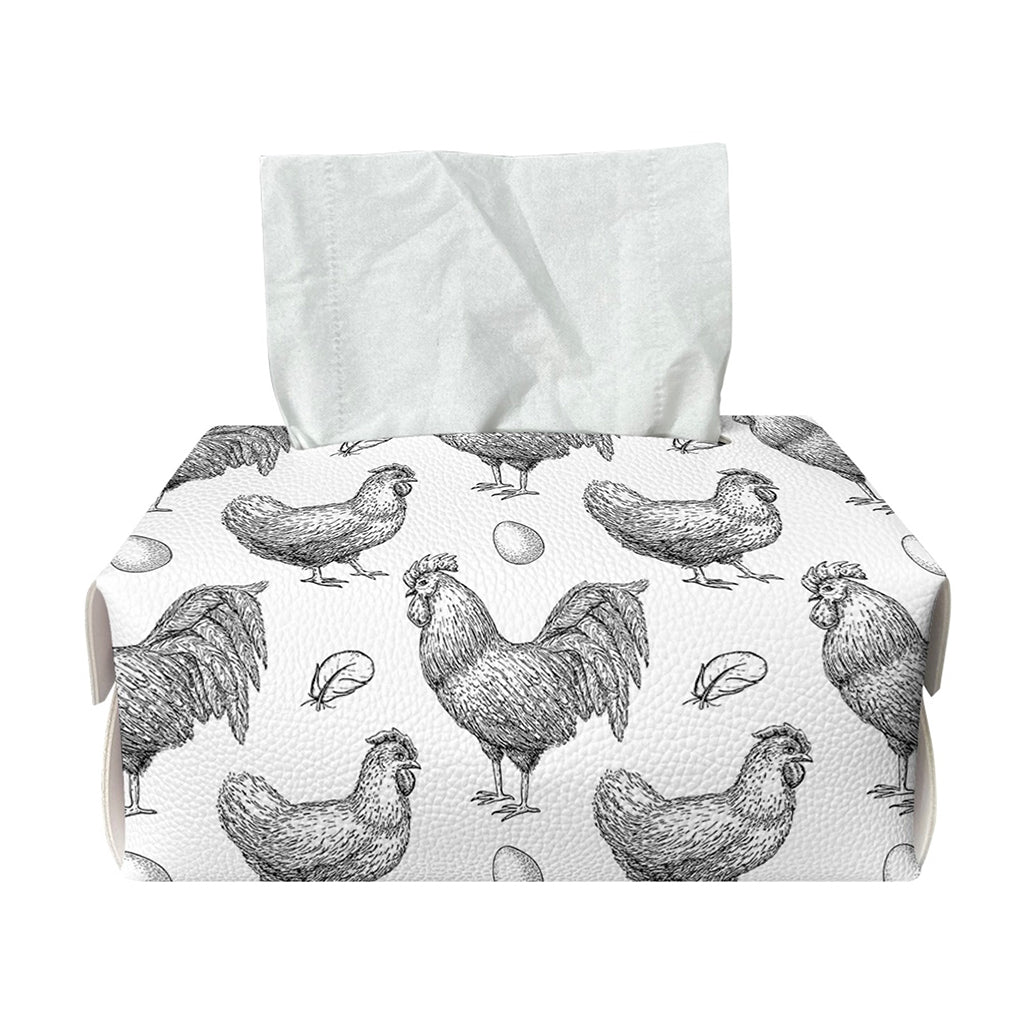Hand Drawn Chicken Pattern Print Rectangle Tissue Box Cover