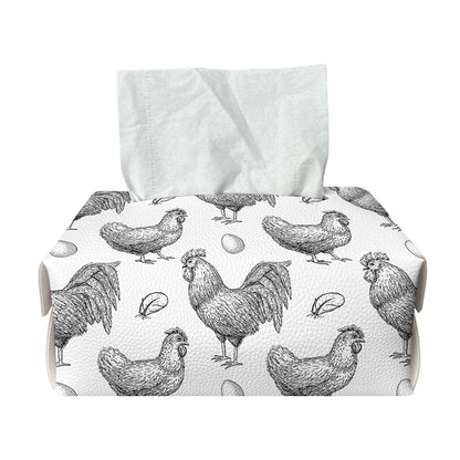 Hand Drawn Chicken Pattern Print Rectangle Tissue Box Cover