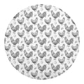 Hand Drawn Chicken Pattern Print Round Blanket