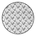 Hand Drawn Chicken Pattern Print Round Floor Mat