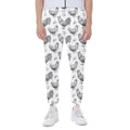 Hand Drawn Chicken Pattern Print Joggers