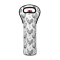 Hand Drawn Chicken Pattern Print Single Neoprene Wine Tote