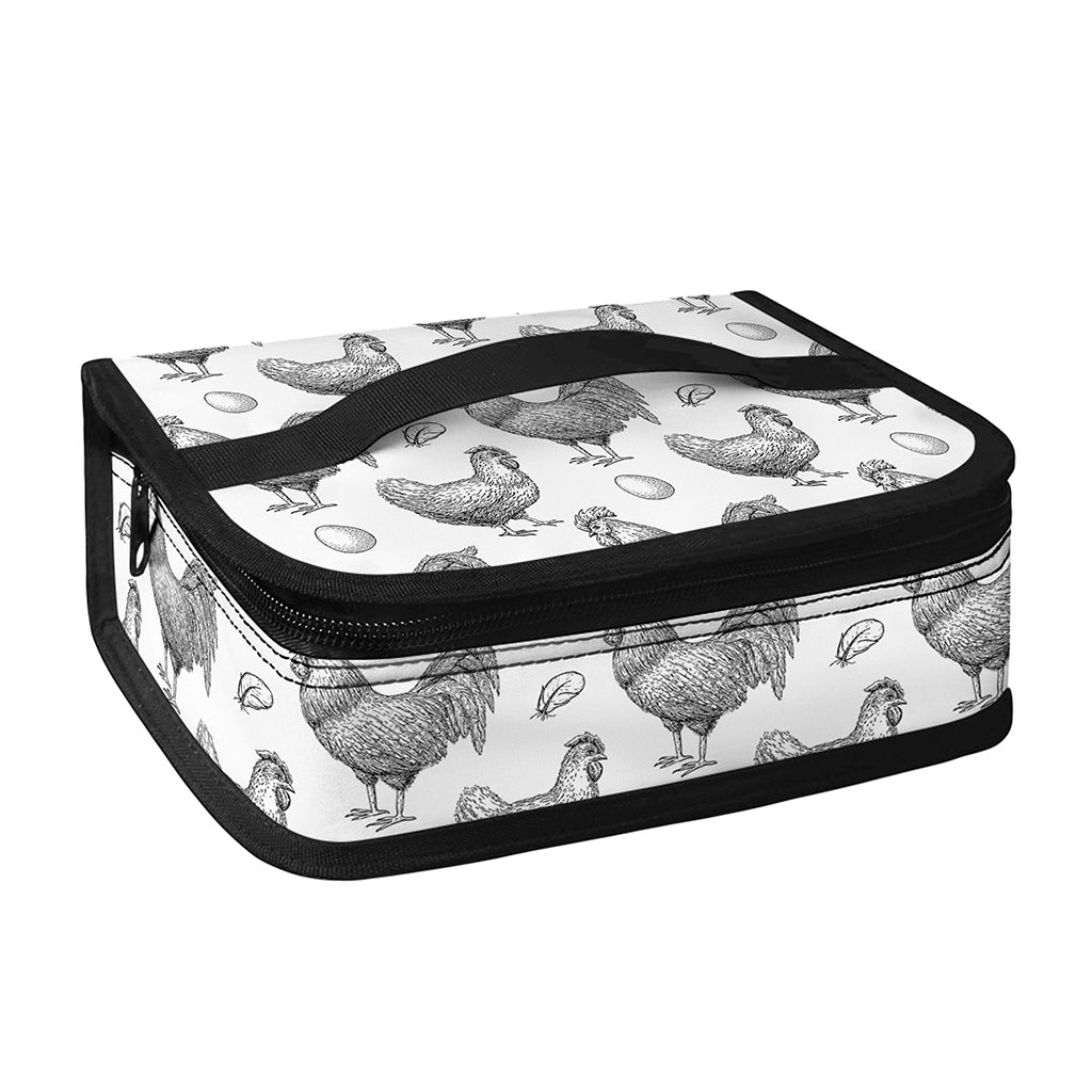 Hand Drawn Chicken Pattern Print Small Lunch Bag