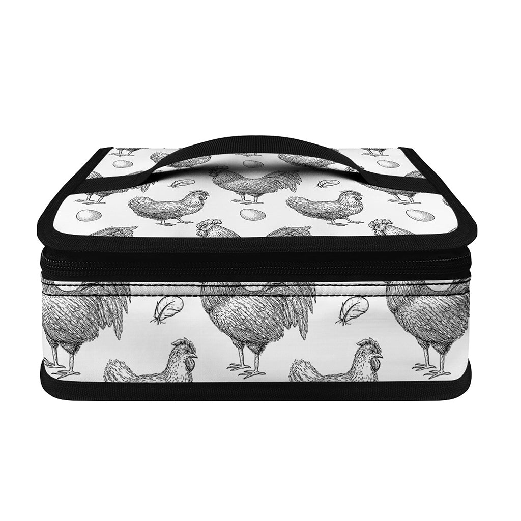 Hand Drawn Chicken Pattern Print Small Lunch Bag