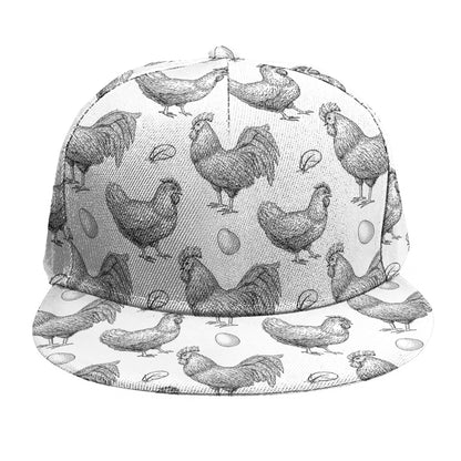 Hand Drawn Chicken Pattern Print Snapback Cap