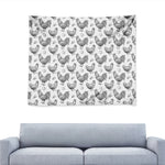 Hand Drawn Chicken Pattern Print Tapestry