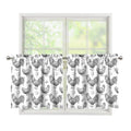 Hand Drawn Chicken Pattern Print Tier Curtains