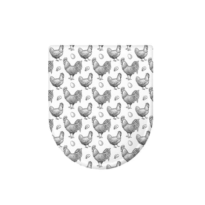 Hand Drawn Chicken Pattern Print Toilet Lid Cover