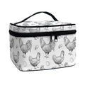 Hand Drawn Chicken Pattern Print Travel Makeup Bag