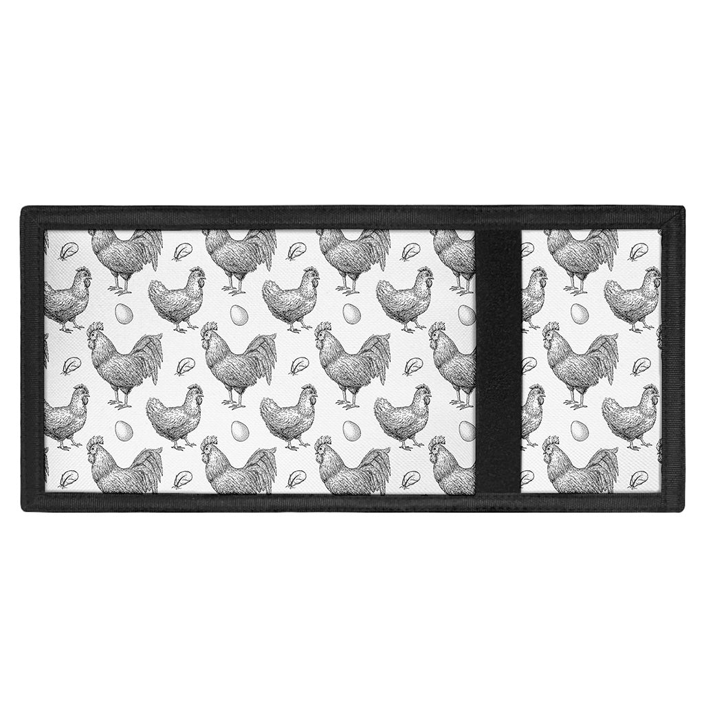 Hand Drawn Chicken Pattern Print Trifold Wallet