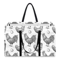 Hand Drawn Chicken Pattern Print Utility Tote Bag
