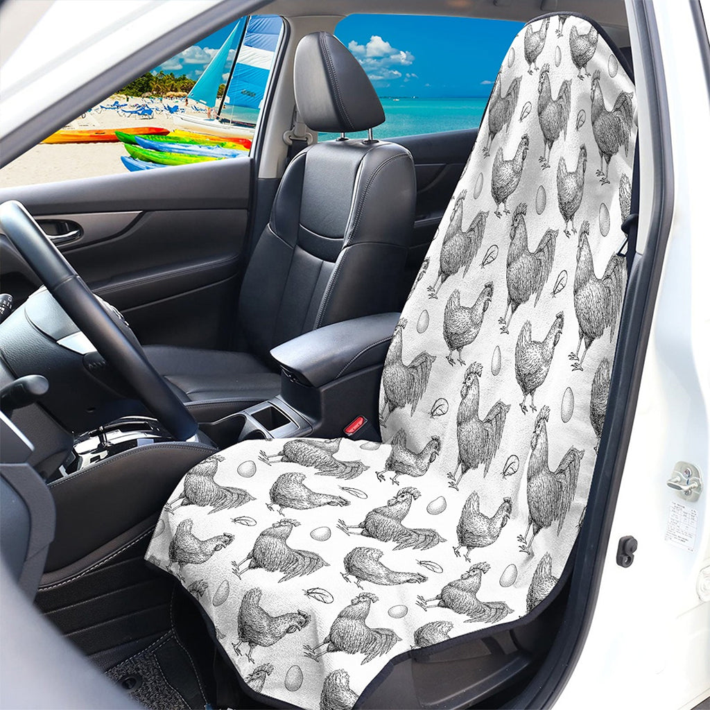 Hand Drawn Chicken Pattern Print Waterproof Car Seat Cover