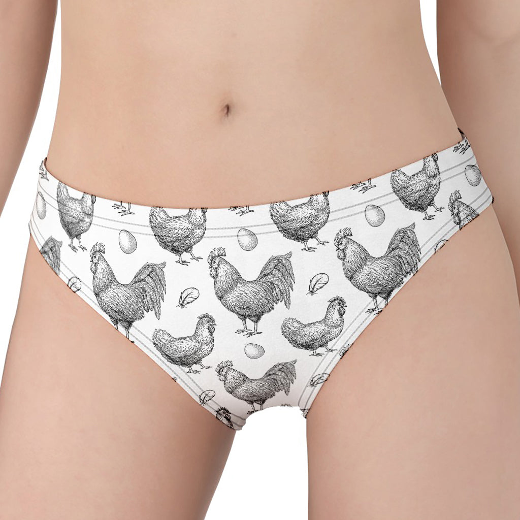 Hand Drawn Chicken Pattern Print Women's Panties
