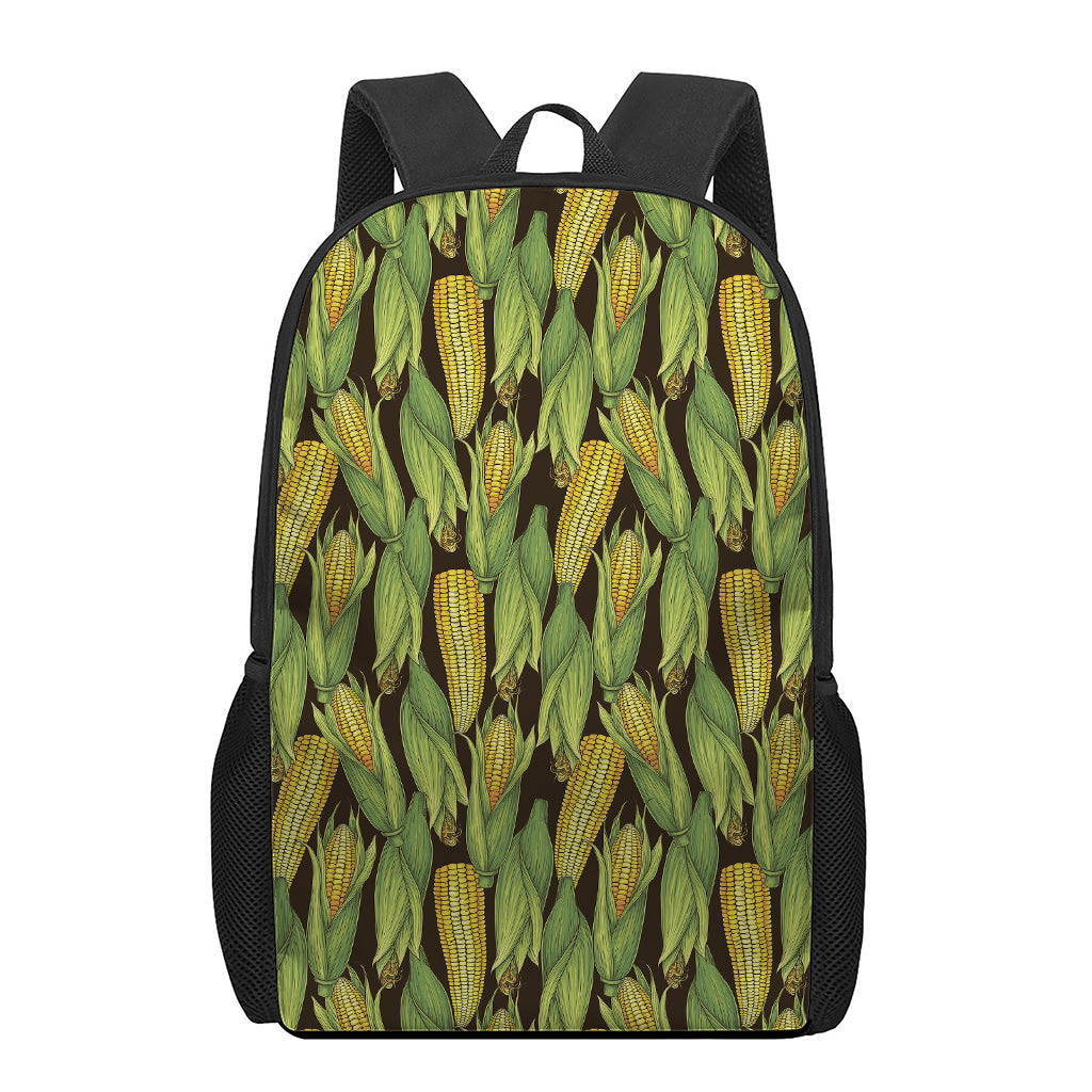 Hand-Drawn Corncob Pattern Print 17 Inch Backpack