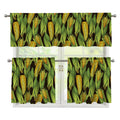 Hand-Drawn Corncob Pattern Print 3 Piece Kitchen Curtains