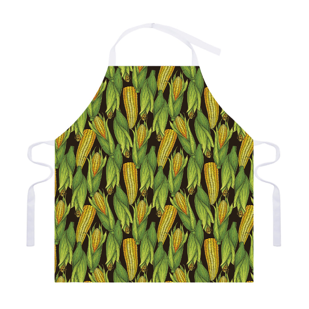 Hand-Drawn Corncob Pattern Print Adjustable Apron