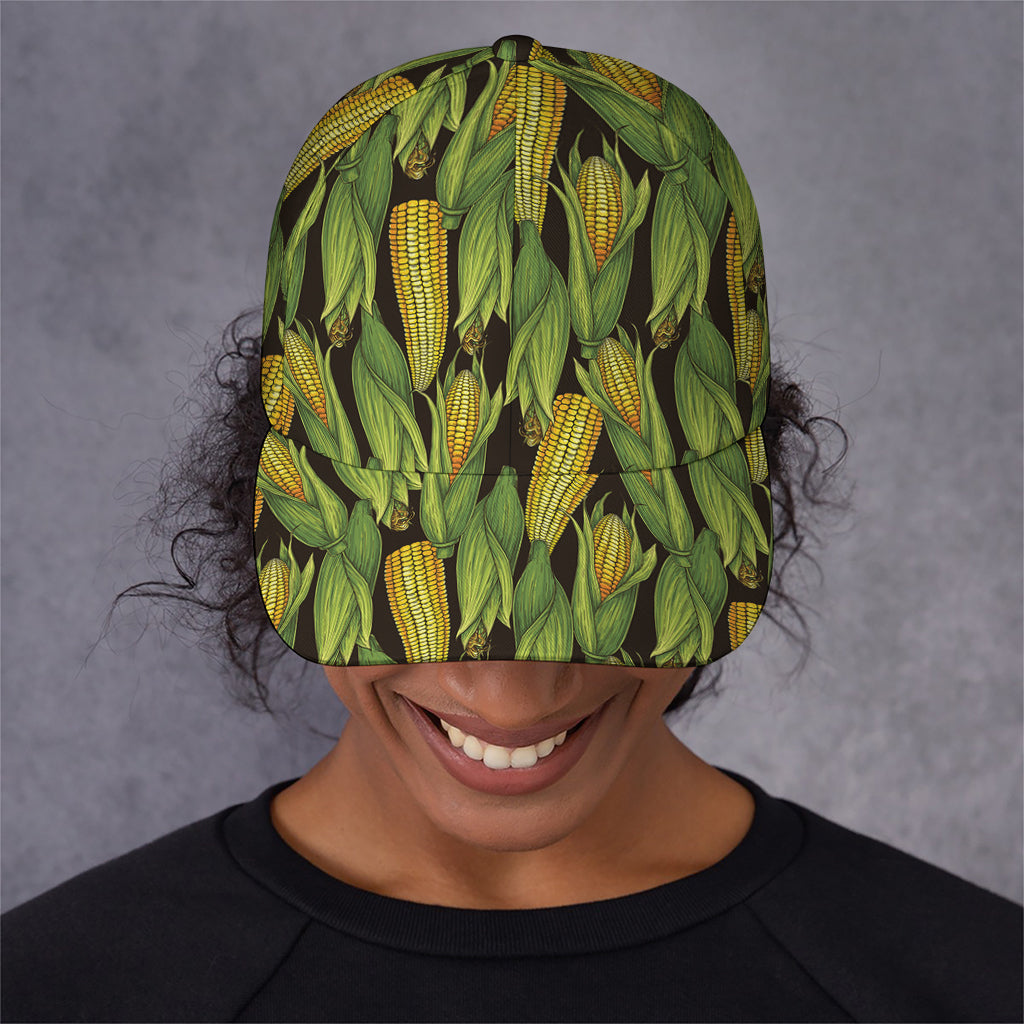 Hand-Drawn Corncob Pattern Print Baseball Cap