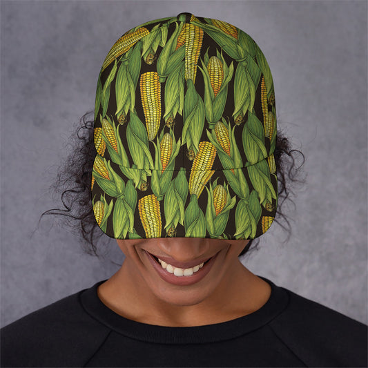 Hand-Drawn Corncob Pattern Print Baseball Cap