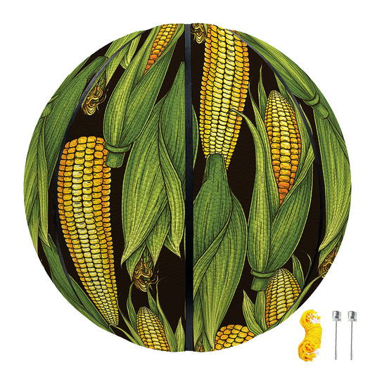 Hand-Drawn Corncob Pattern Print Basketball