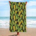 Hand-Drawn Corncob Pattern Print Beach Towel