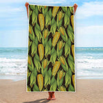 Hand-Drawn Corncob Pattern Print Beach Towel