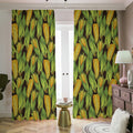 Hand-Drawn Corncob Pattern Print Dimout Pencil Pleat Curtains