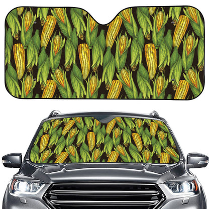 Hand-Drawn Corncob Pattern Print Car Windshield Sun Shade