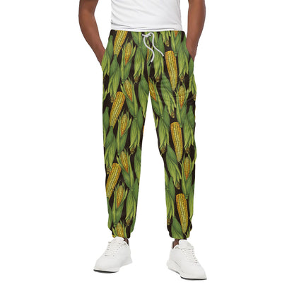 Hand-Drawn Corncob Pattern Print Cotton Pants
