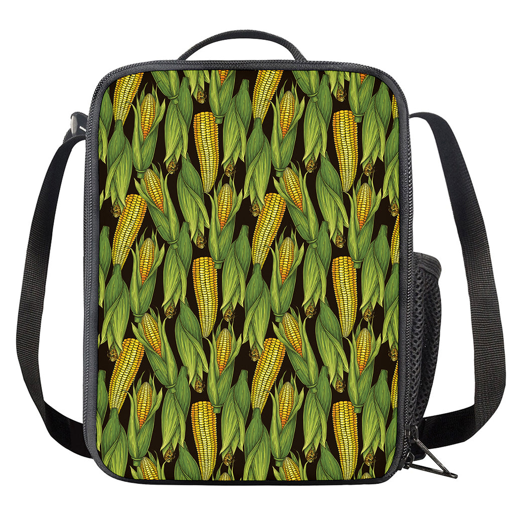 Hand-Drawn Corncob Pattern Print Crossbody Lunch Bag