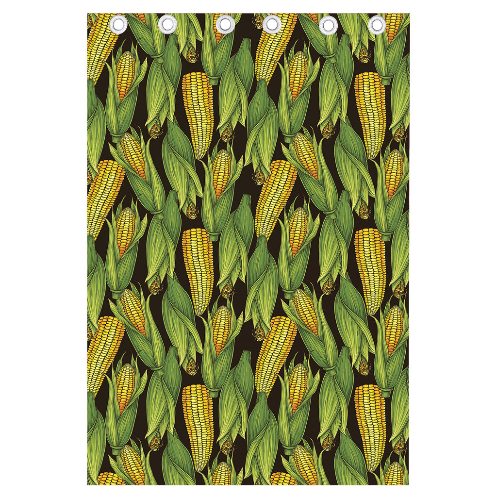 Hand-Drawn Corncob Pattern Print Curtain