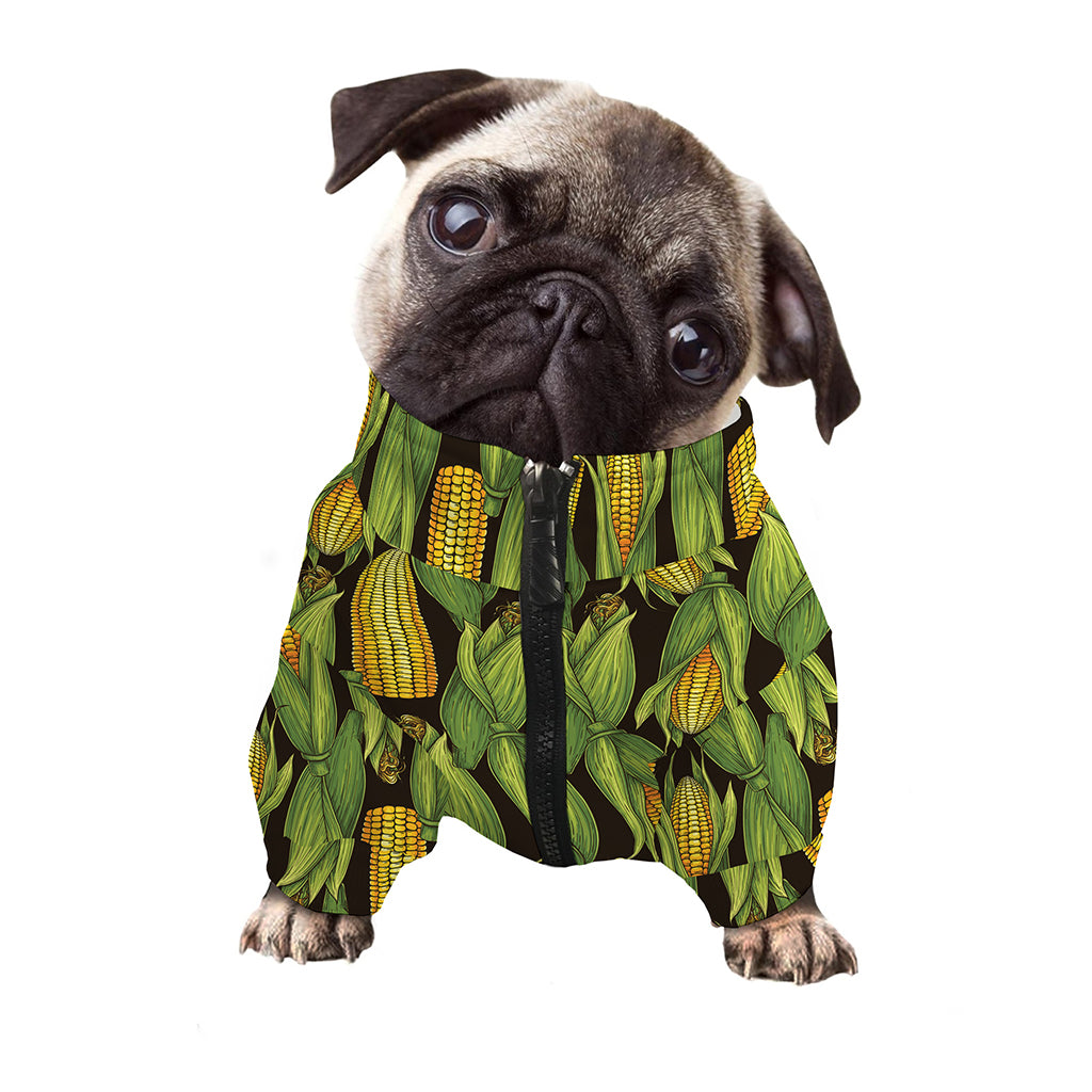 Hand-Drawn Corncob Pattern Print Dog Zip Up Jacket