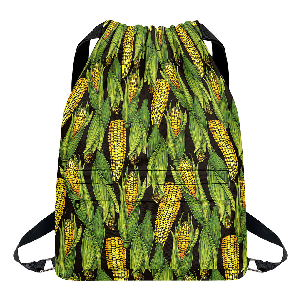 Hand-Drawn Corncob Pattern Print Drawstring Backpack
