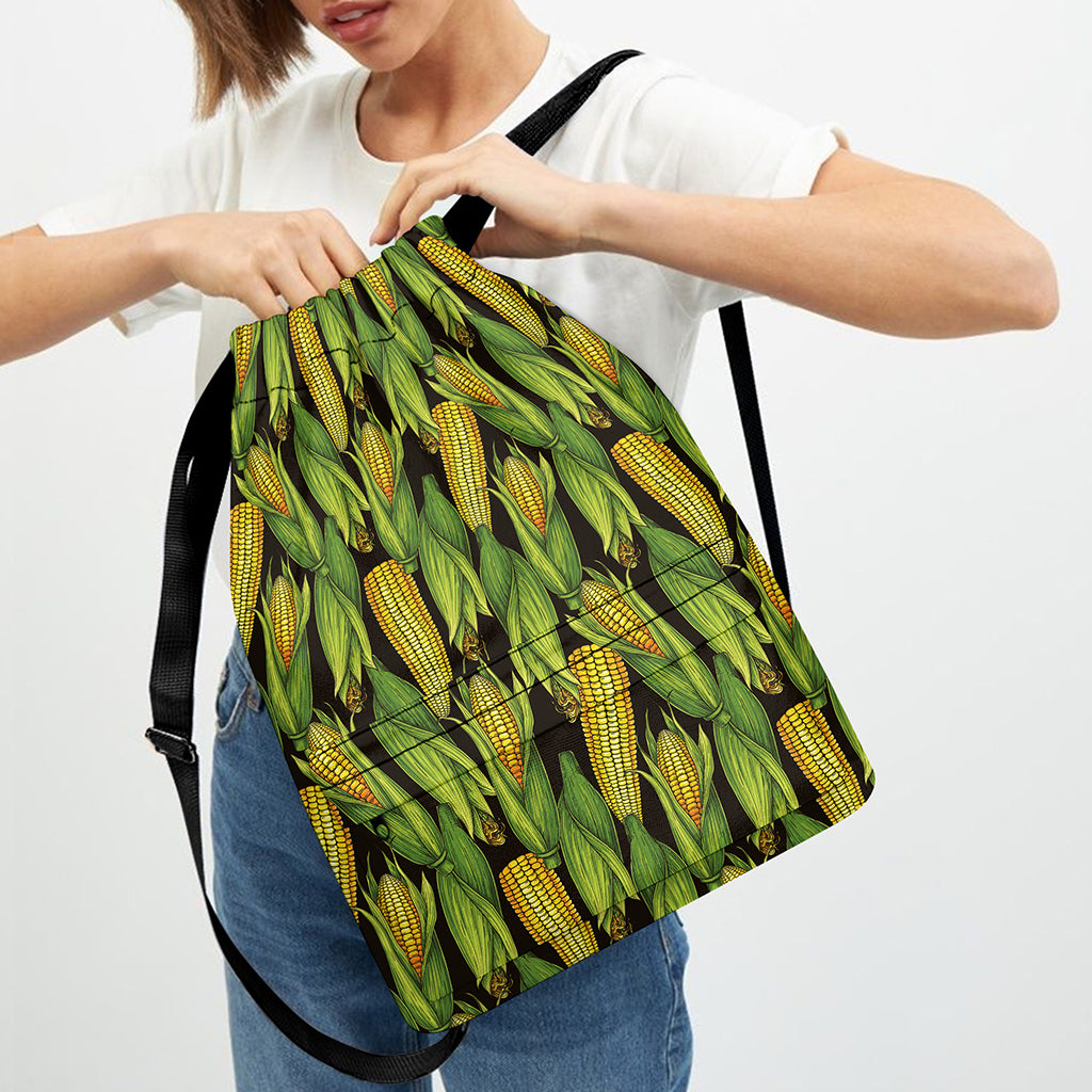 Hand-Drawn Corncob Pattern Print Drawstring Backpack