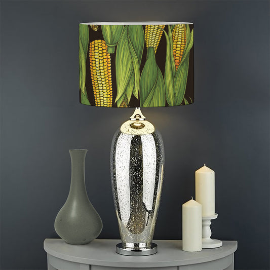 Hand-Drawn Corncob Pattern Print Drum Lamp Shade