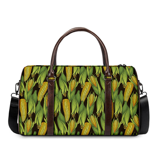 Hand-Drawn Corncob Pattern Print Duffle Bag
