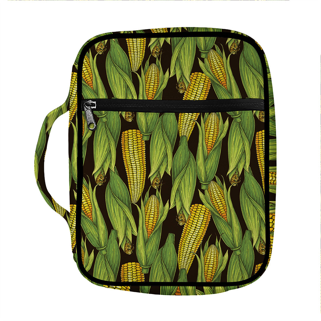 Hand-Drawn Corncob Pattern Print Front Pocket Bible Bag