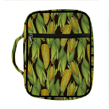 Hand-Drawn Corncob Pattern Print Front Pocket Bible Bag