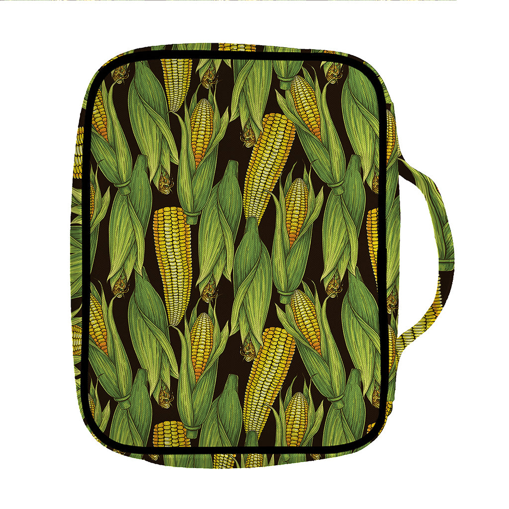 Hand-Drawn Corncob Pattern Print Front Pocket Bible Bag