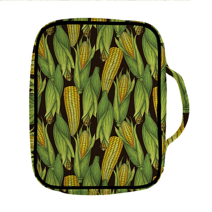 Hand-Drawn Corncob Pattern Print Front Pocket Bible Bag
