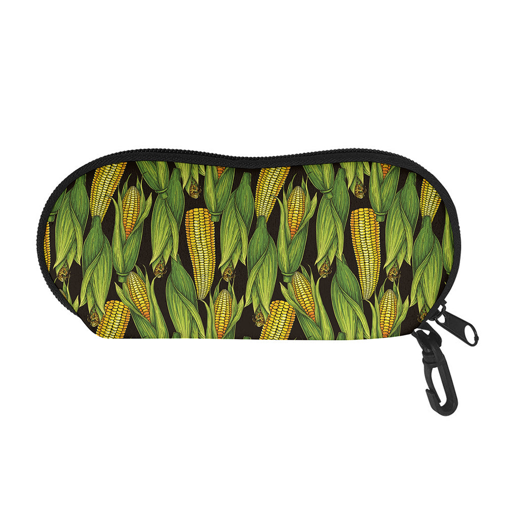 Hand-Drawn Corncob Pattern Print Glasses Case