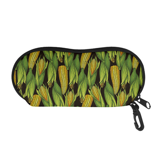 Hand-Drawn Corncob Pattern Print Glasses Case
