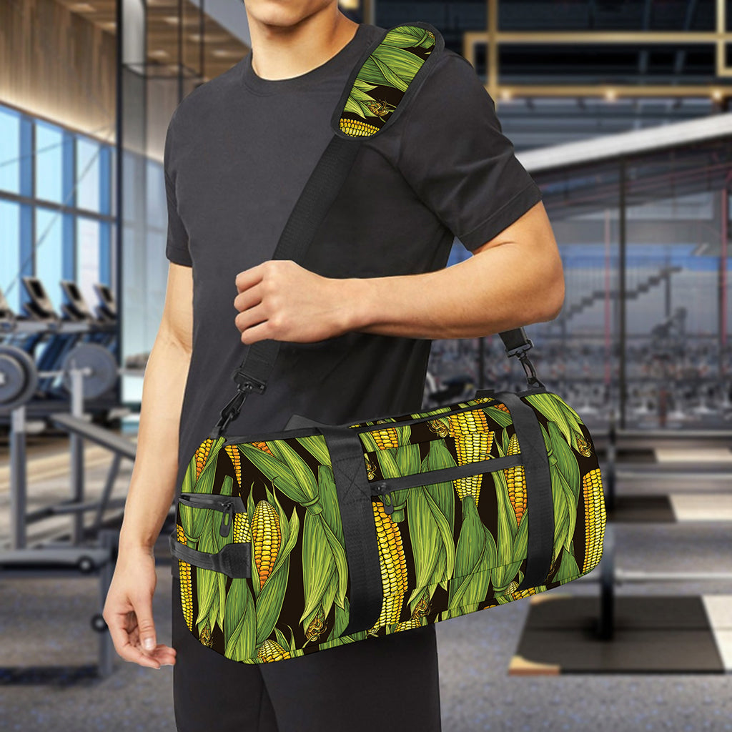 Hand-Drawn Corncob Pattern Print Gym Bag