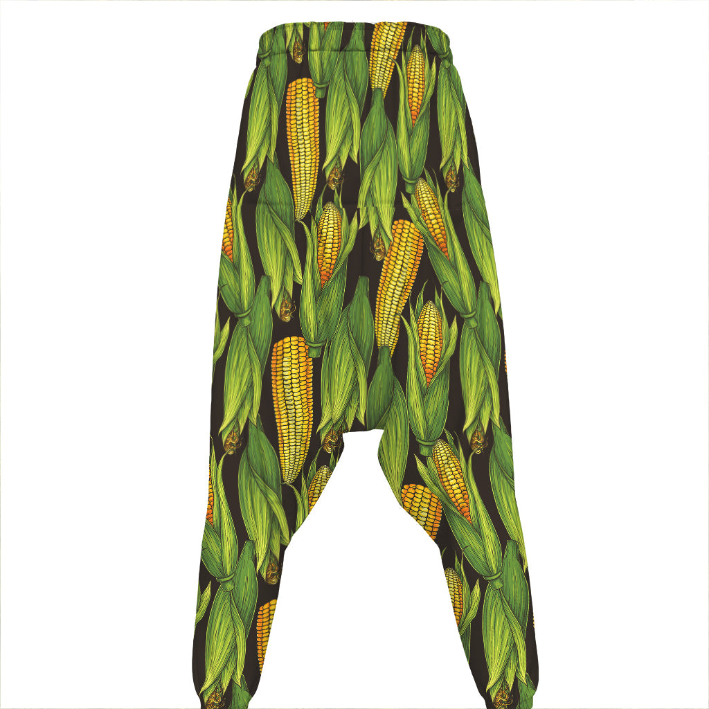 Hand-Drawn Corncob Pattern Print Hammer Pants