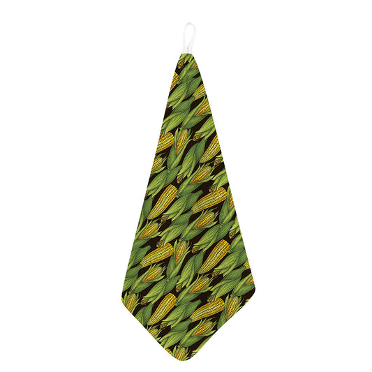 Hand-Drawn Corncob Pattern Print Hand Towel