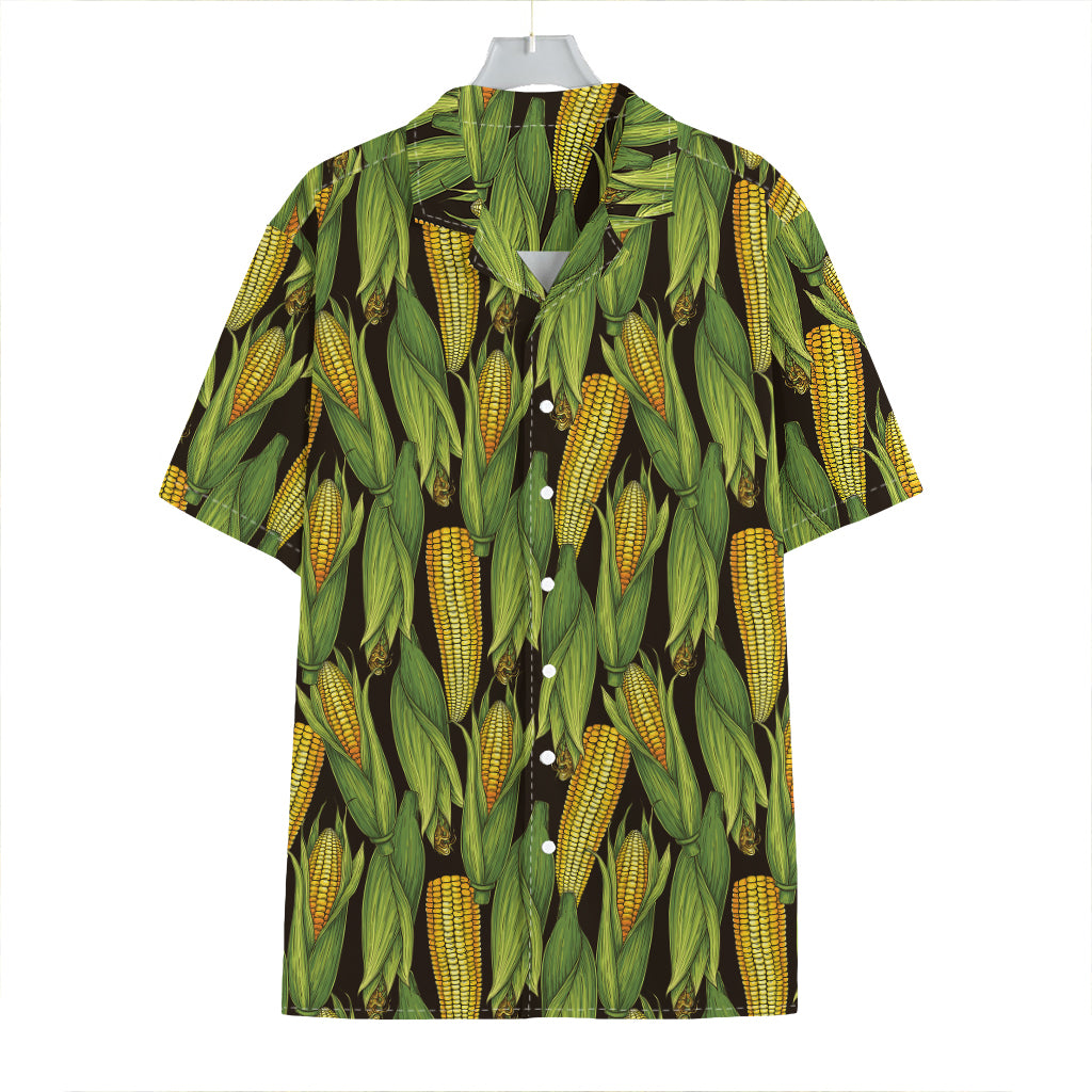 Hand-Drawn Corncob Pattern Print Hawaiian Shirt