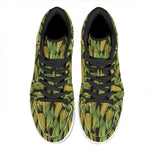 Hand-Drawn Corncob Pattern Print High Top Leather Sneakers