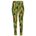 Hand-Drawn Corncob Pattern Print High-Waisted Pocket Leggings