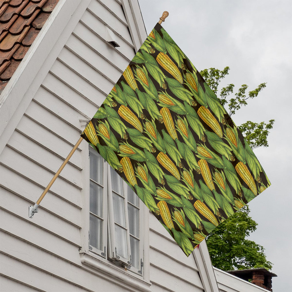 Hand-Drawn Corncob Pattern Print House Flag