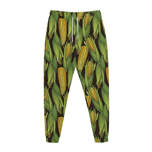 Hand-Drawn Corncob Pattern Print Jogger Pants
